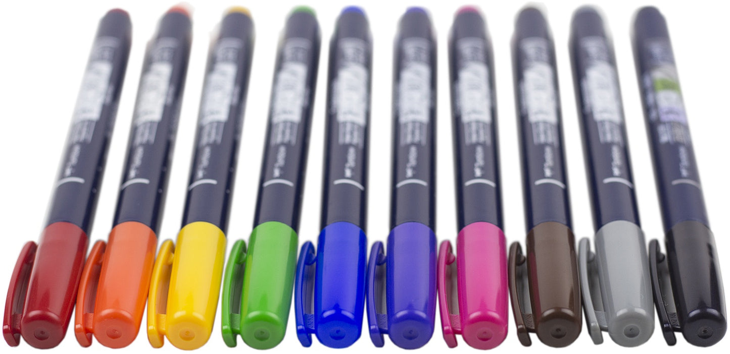 Tombow Fudenosuke Color Brush Pens 10/Pkg-