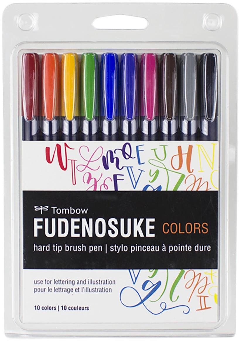 Tombow Fudenosuke Color Brush Pens 10/Pkg-