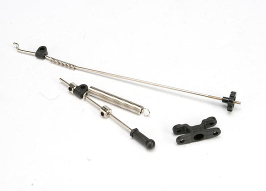 Linkage set throttle & brake (Jato) (includes servo horn rod guides brake spring brake adjustment dial rods (wires) throttle return spring hardware)
