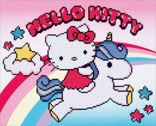 Vervaco Diamond Art Kit 14.75"X12"-Hello Kitty W/Unicorn