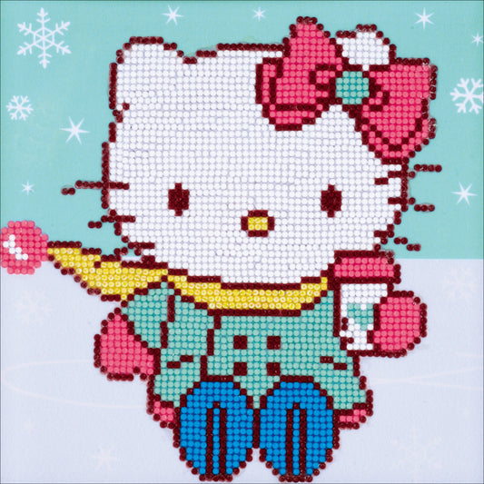 Vervaco Diamond Art Kit 8.75"X8.75"-Hello Kitty In The Snow