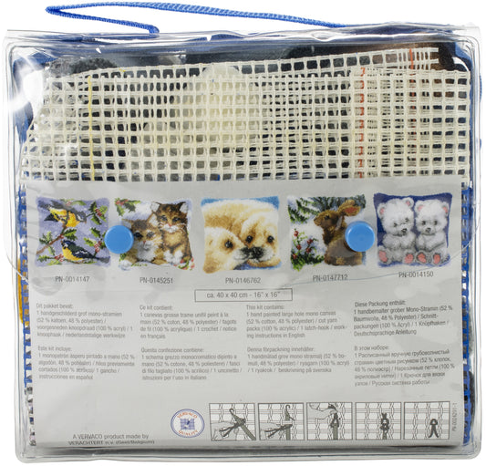 Vervaco Cushion Latch Hook Kit 16"X16"-Wolf