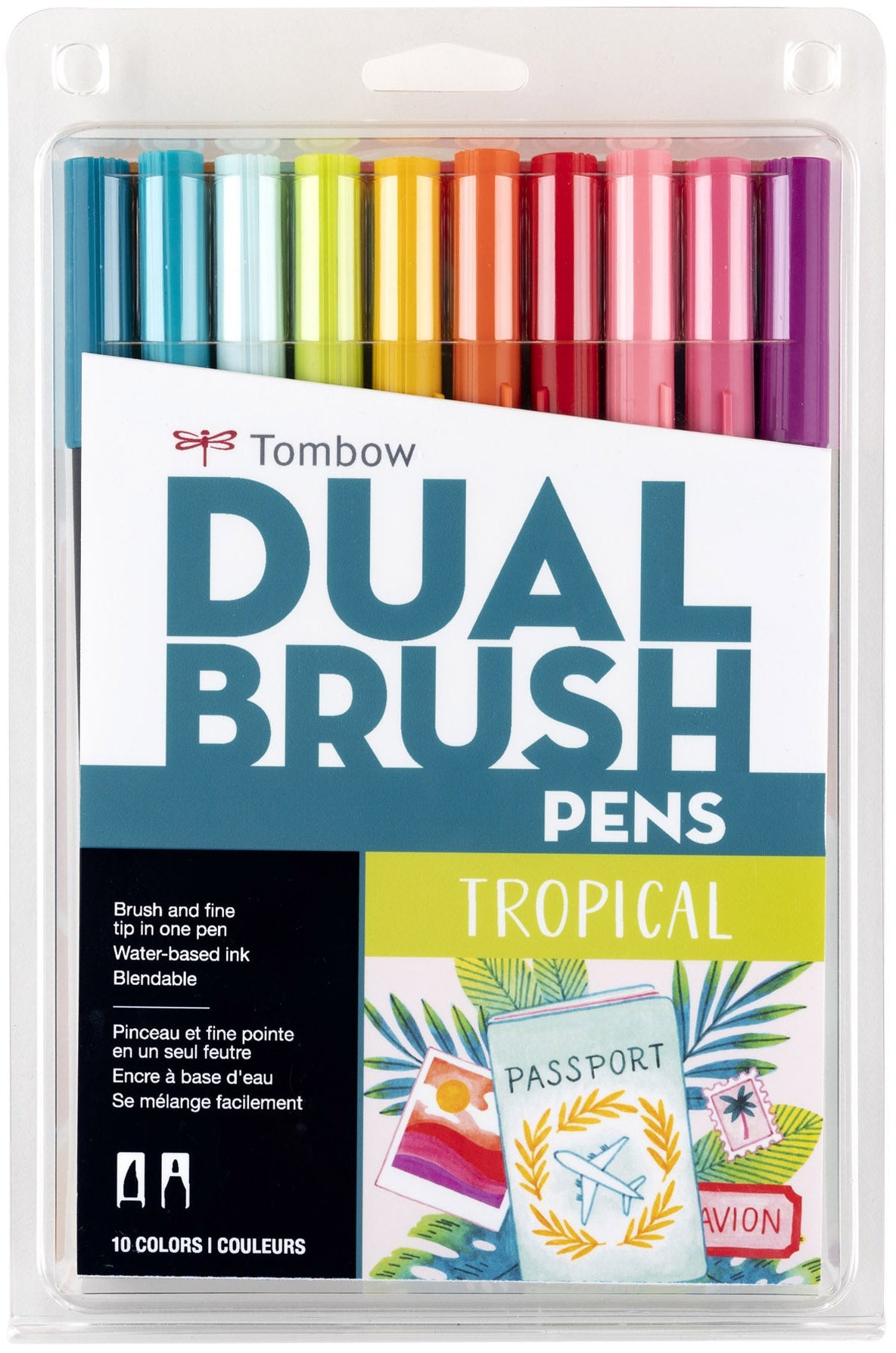 Tombow Dual Brush Pens 10/Pkg-Primary