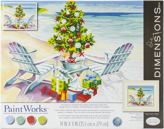 Paint Works Paint By Number Kit 14"X11"-Christmas On The Beach