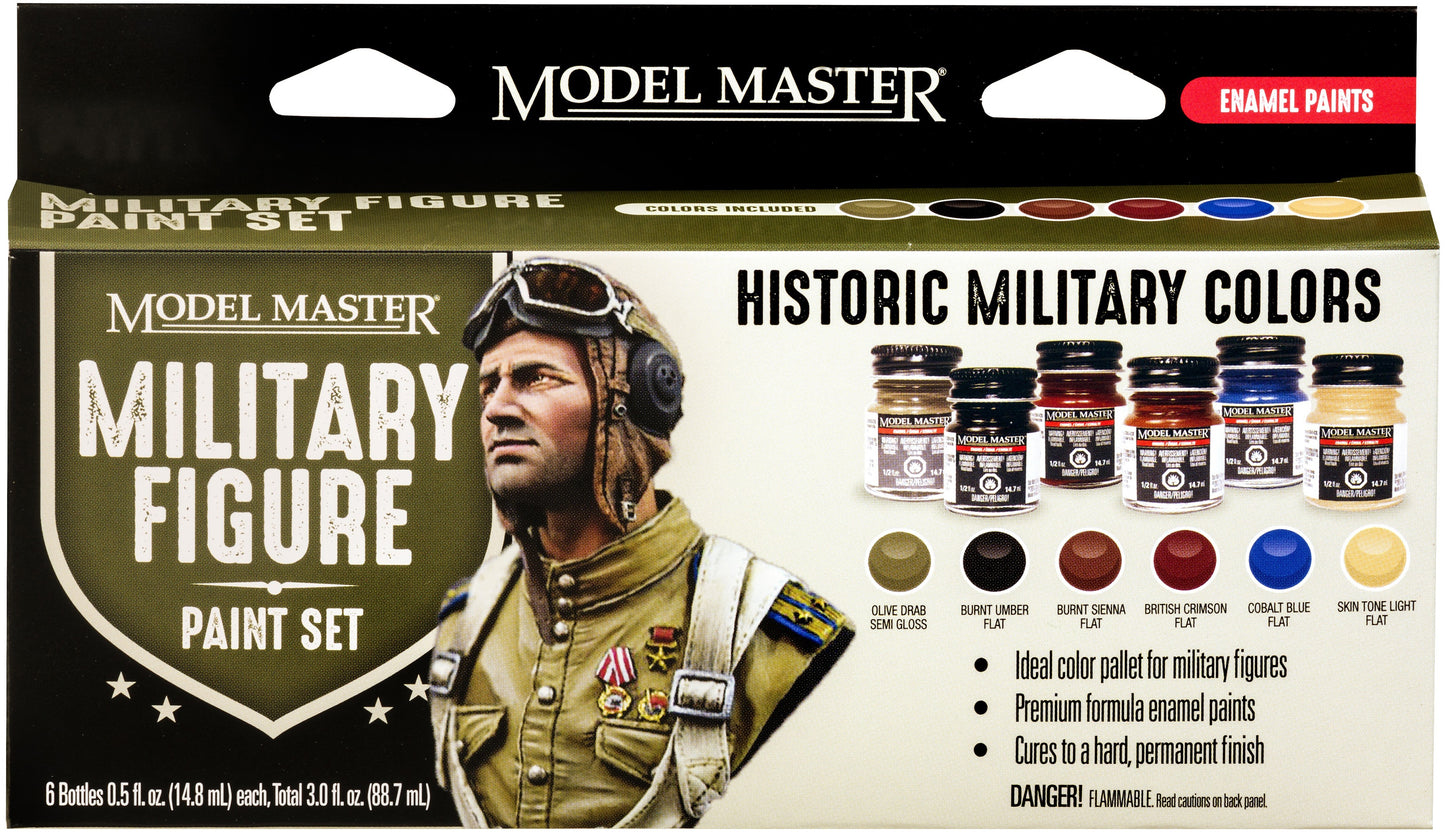 Testors Model Master Theme Paint Set 6/Pkg-Military Figure Colors