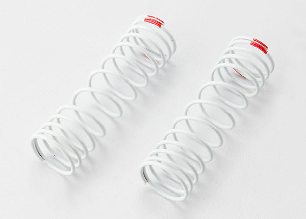 Springs front (white) (progressive rate) (2) (fits #5862 aluminum Big Bore shocks)