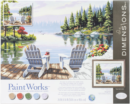Paint Works Paint By Number Kit 20"X16"-Lakeside Morning