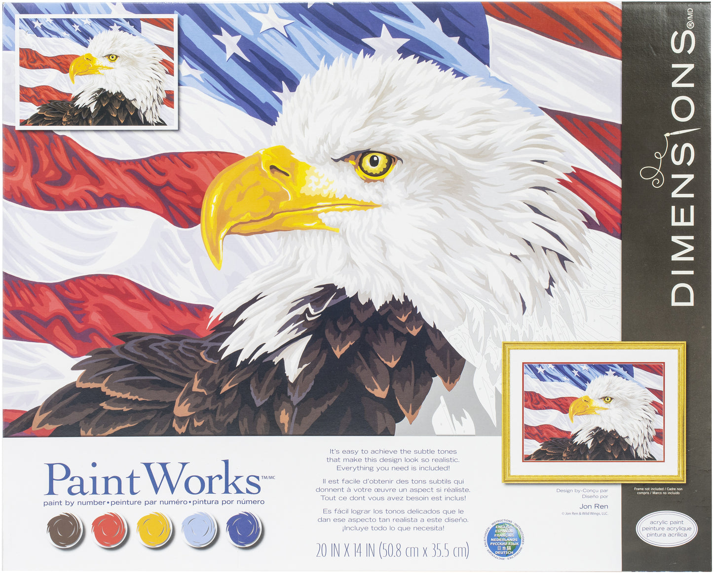 Paint Works Paint By Number Kit 20"X14"-Bald Eagle