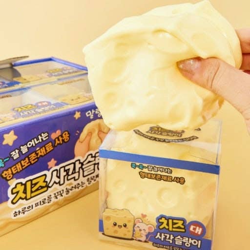 K-Wonderland - Super Soft & Stretchy Cheese Cube Squishy- Large!