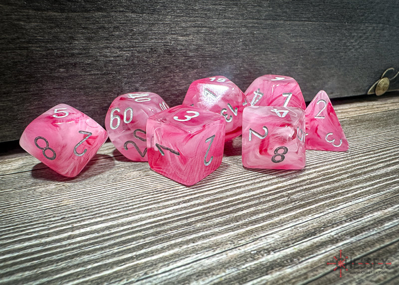 Ghostly Glow Polyhedral Pink/silver 7-Die Set