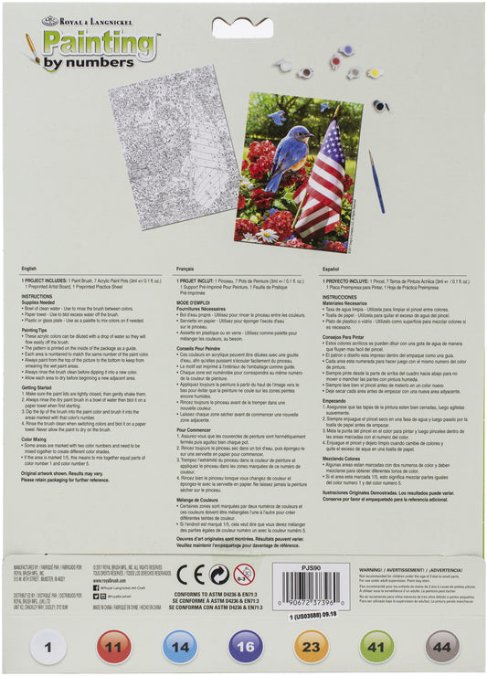 Junior Small Paint By Number Kit 8.75"X11.75"-Patriotic Bluebird
