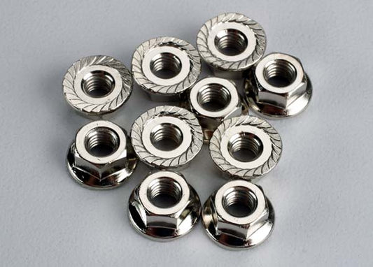 Nuts 4mm flanged (10)