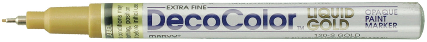 Uchida DecoColor Extra Fine Oil-Based Opaque Paint Marker-Gold 10/Pkg