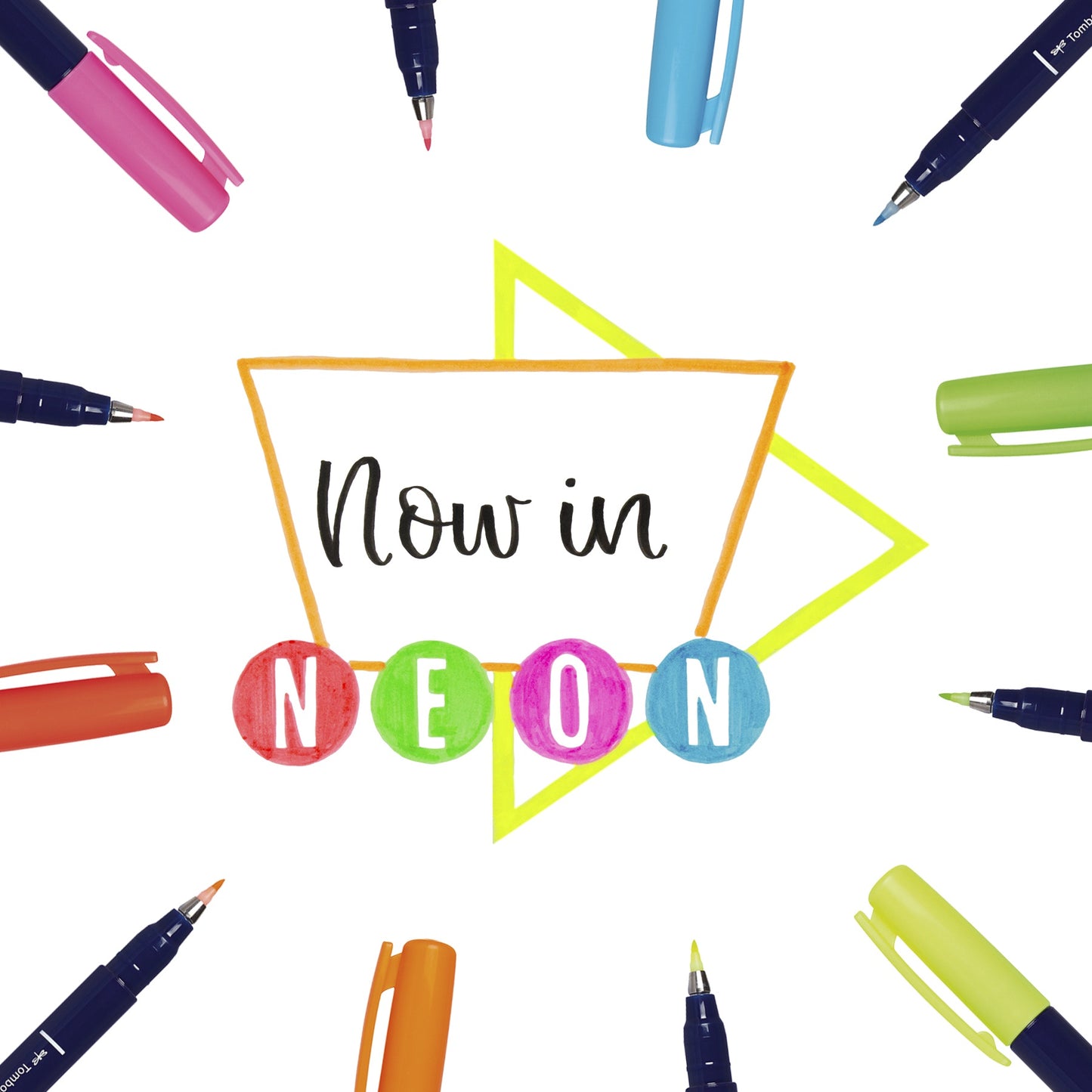 Tombow Fudenosuke Neon Brush Pens 6/Pkg-