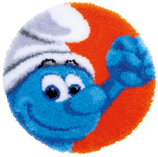Vervaco Shaped Rug Latch Hook Kit 22" Round-The Smurfs Hefty