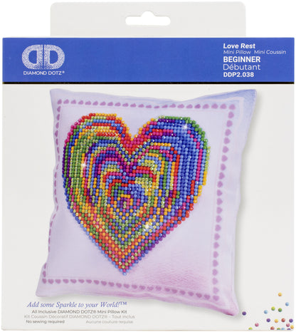 Diamond Dotz Diamond Embroidery Mini Pillows 7"X7"-Love Rest