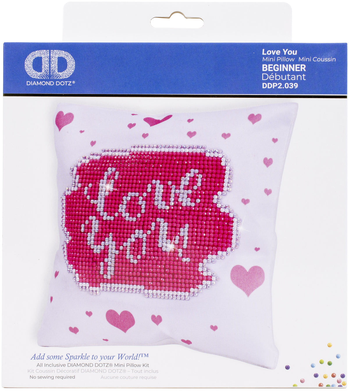 Diamond Dotz Diamond Embroidery Mini Pillows 7"X7"-Love You