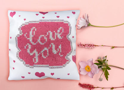 Diamond Dotz Diamond Embroidery Mini Pillows 7"X7"-Love You