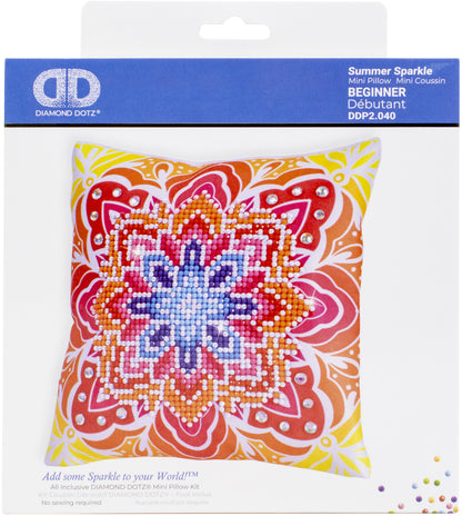 Diamond Dotz Diamond Embroidery Mini Pillows 7"X7"-Summer Sparkle