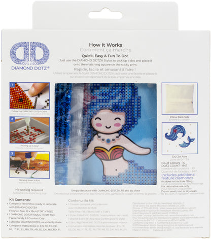 Diamond Dotz Diamond Embroidery Mini Pillows 7"X7"-Pearl Swimmer