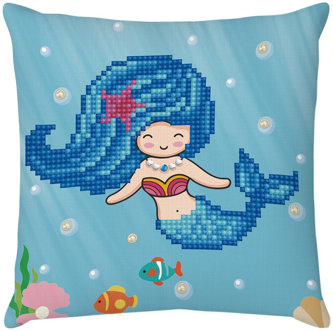 Diamond Dotz Diamond Embroidery Mini Pillows 7"X7"-Pearl Swimmer
