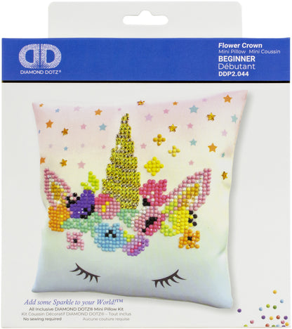 Diamond Dotz Diamond Embroidery Mini Pillows 7"X7"-Flower Crown