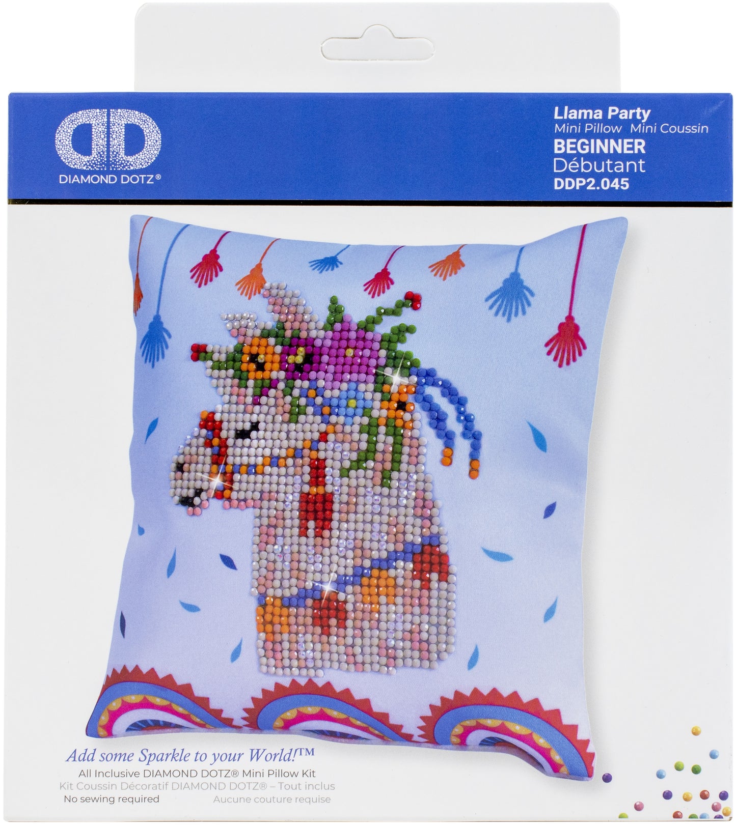 Diamond Dotz Diamond Embroidery Mini Pillows 7"X7"-Llama Party