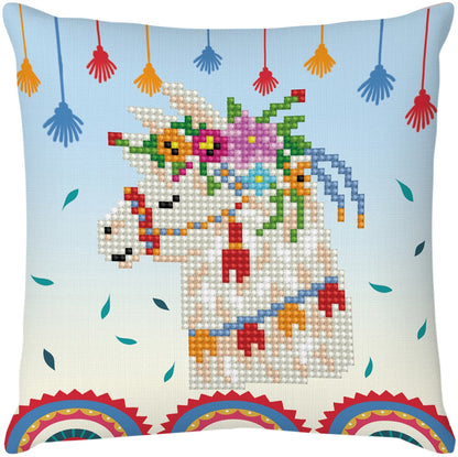 Diamond Dotz Diamond Embroidery Mini Pillows 7"X7"-Llama Party