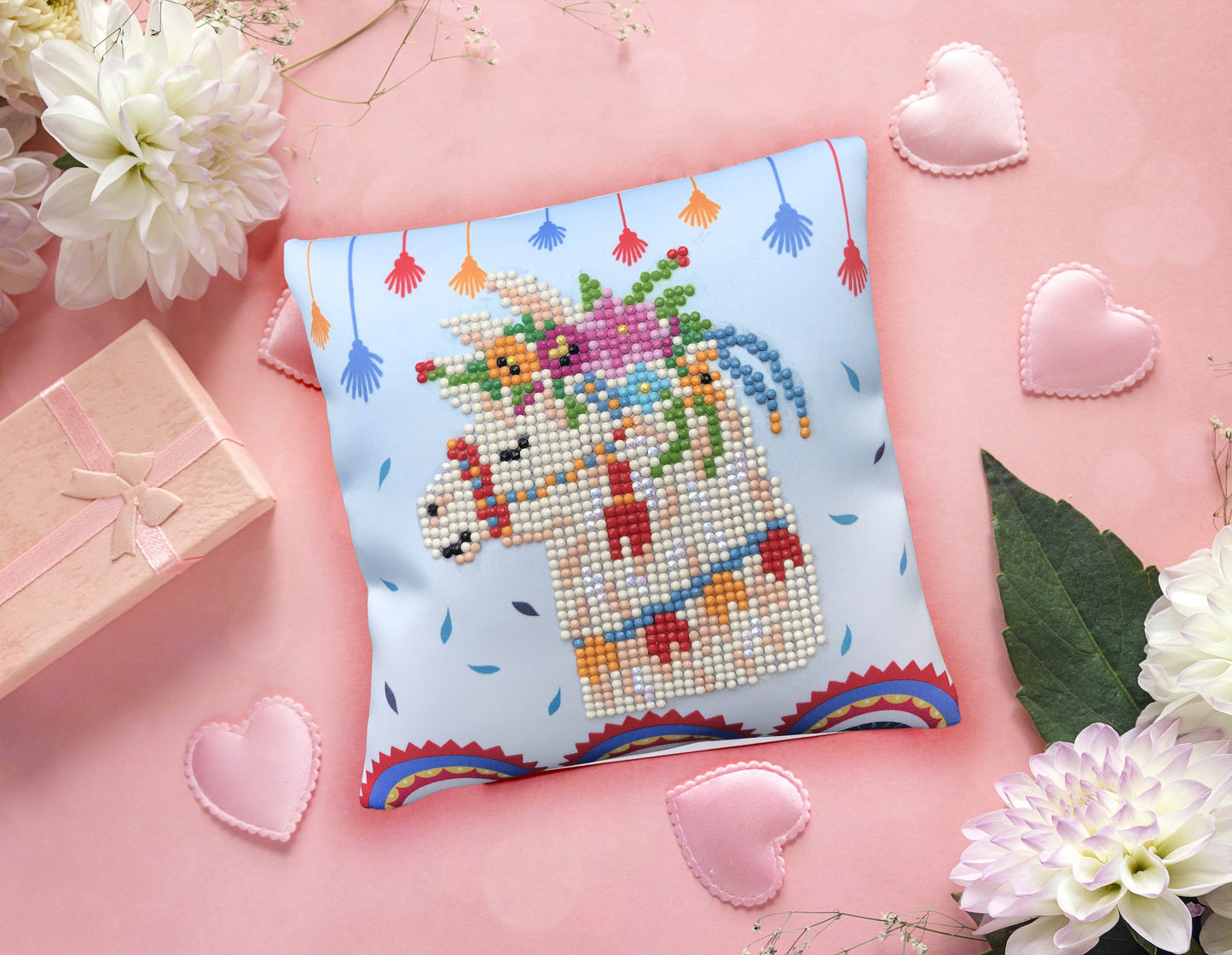 Diamond Dotz Diamond Embroidery Mini Pillows 7"X7"-Llama Party