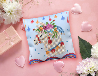 Diamond Dotz Diamond Embroidery Mini Pillows 7"X7"-Llama Party