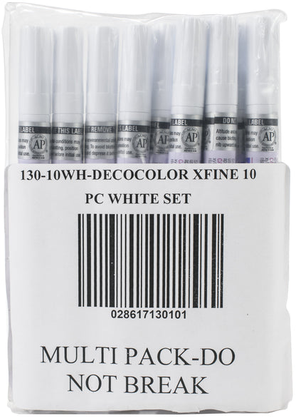 Uchida DecoColor Extra Fine Opaque Paint Marker 10/Pkg-White