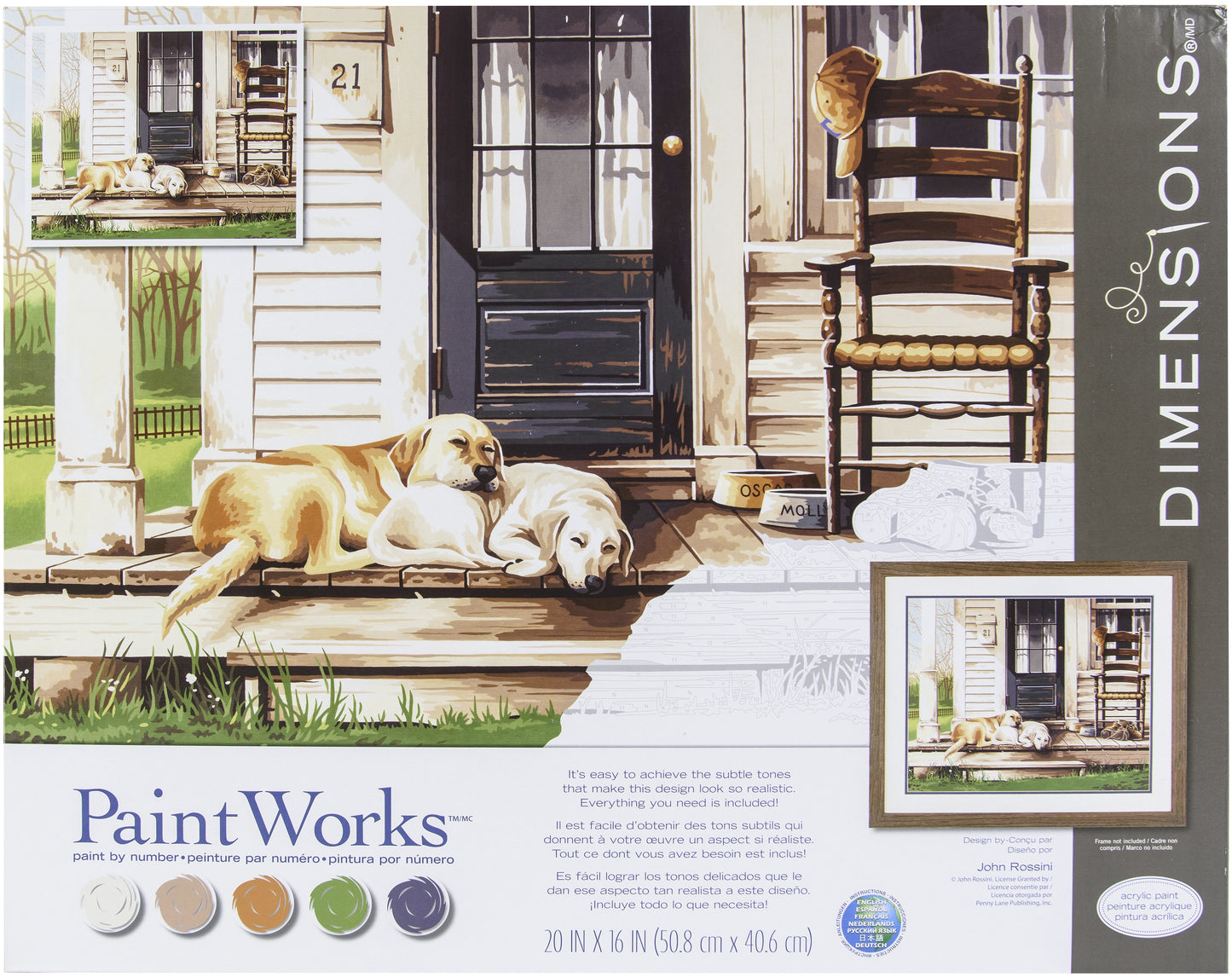 Paint Works Paint By Number Kit 20"X16"-Lazy Dog Day
