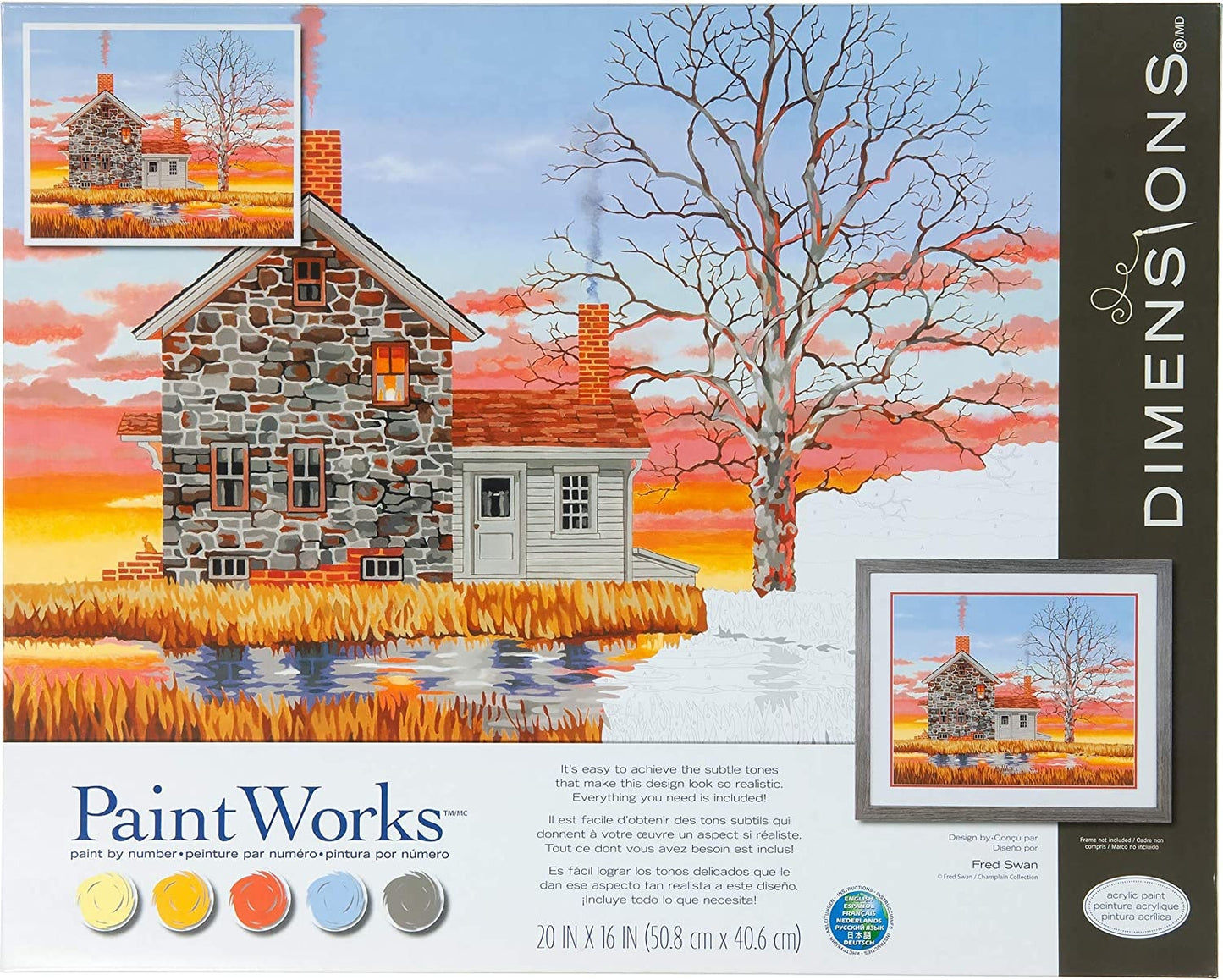 Paint Works Paint By Number Kit 20"X16"-Home At Sunset