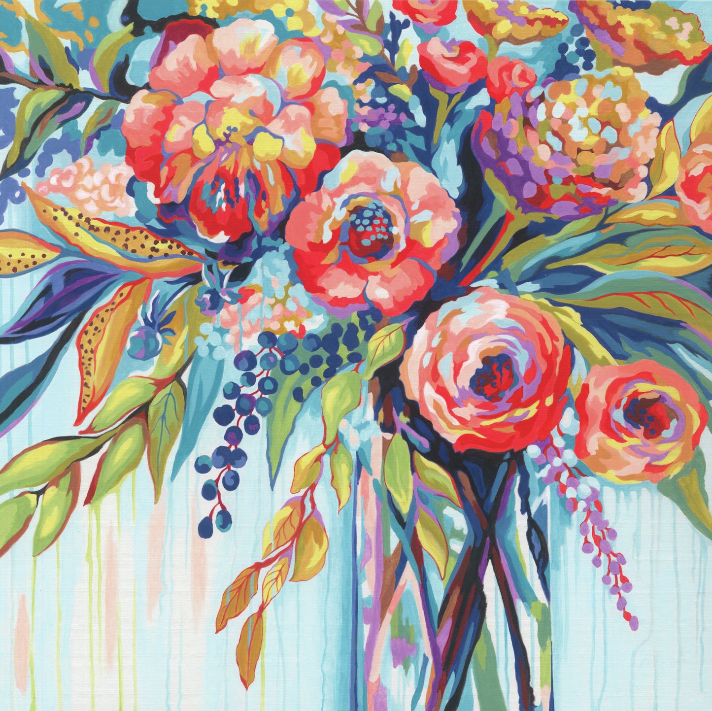 Paint Works Paint By Number Kit 11"X11"-Floral Celebration