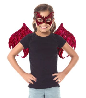 Red Dragon Wing & Mask Set - 3+ yrs.