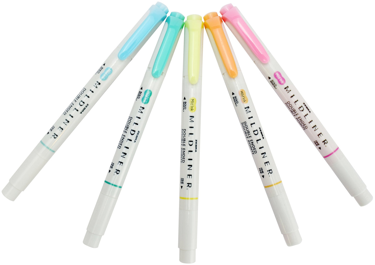 Zebra Mildliner Double Ended Marker Bold & Fine Point 5/Pkg-Fluorescent