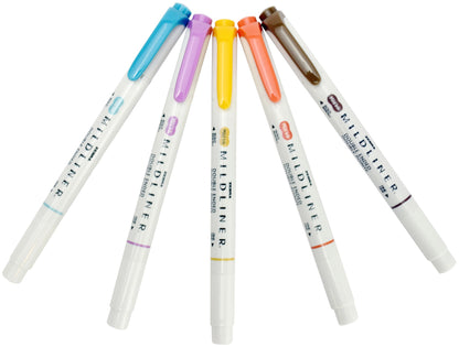 Zebra Mildliner Double Ended Marker Bold & Fine Point 5/Pkg-Warm