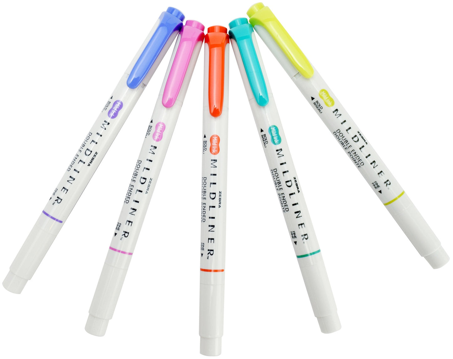 Zebra Mildliner Double Ended Marker Bold & Fine Point 5/Pkg-Refresh Mild