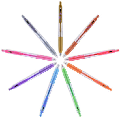 Zebra Sarasa Clip 1.Omm Bold Point Gel Ink Pens 9/Pkg-Shiny -Assorted Colors