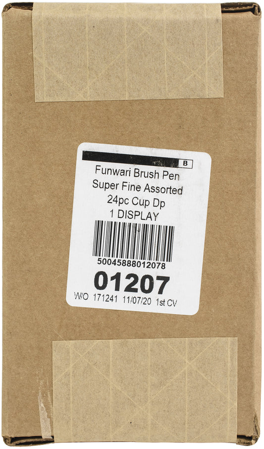 Zebra Funwari Colored Brush Pen Cup 24/Pkg-Assorted Colors