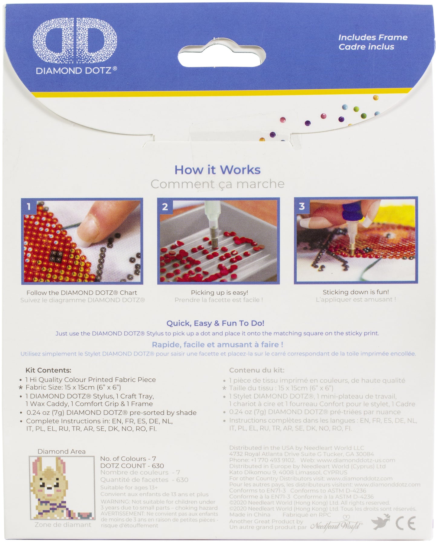 Diamond Dotz Diamond Embroidery Facet Art Kit 3"X3"-Llama Heart