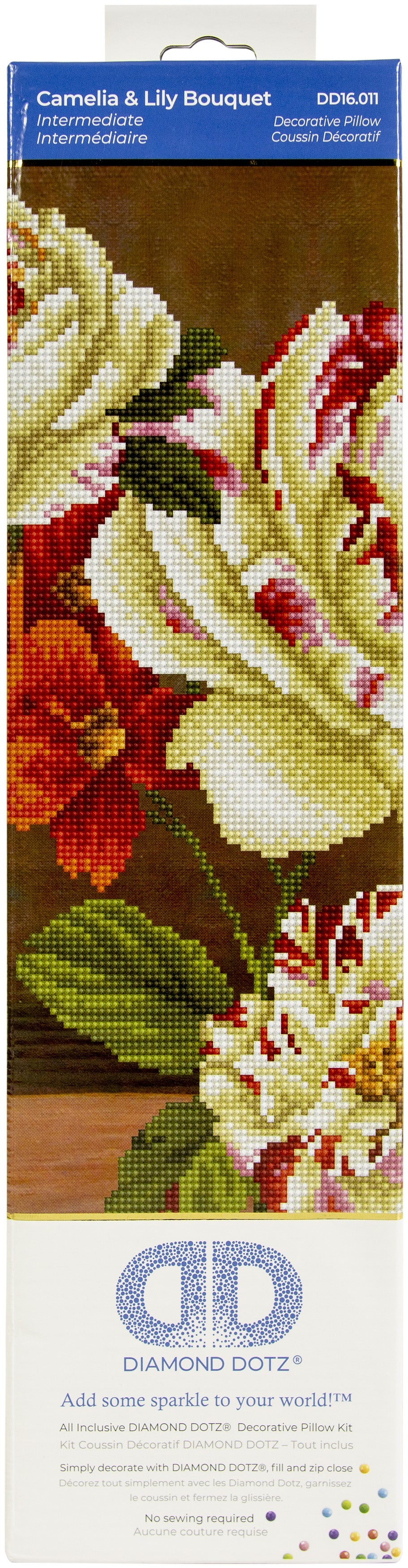 Diamond Dotz Diamond Embroidery Pillow Facet Art Kit-Camellia & Lily Bouquet