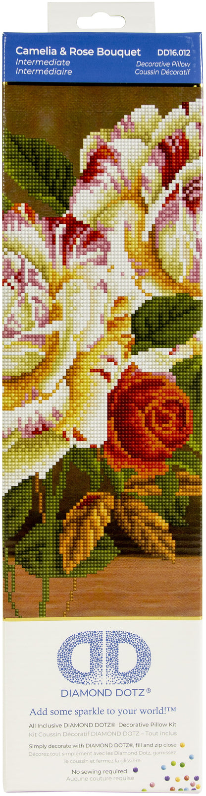 Diamond Dotz Diamond Embroidery Pillow Facet Art Kit-Camellia & Rose Bouquet