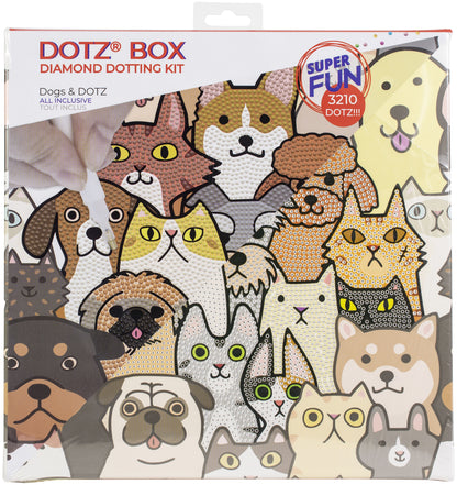 Diamond Dotz Diamond Art Box Kit 11"X11"-Dogs & DOTZ