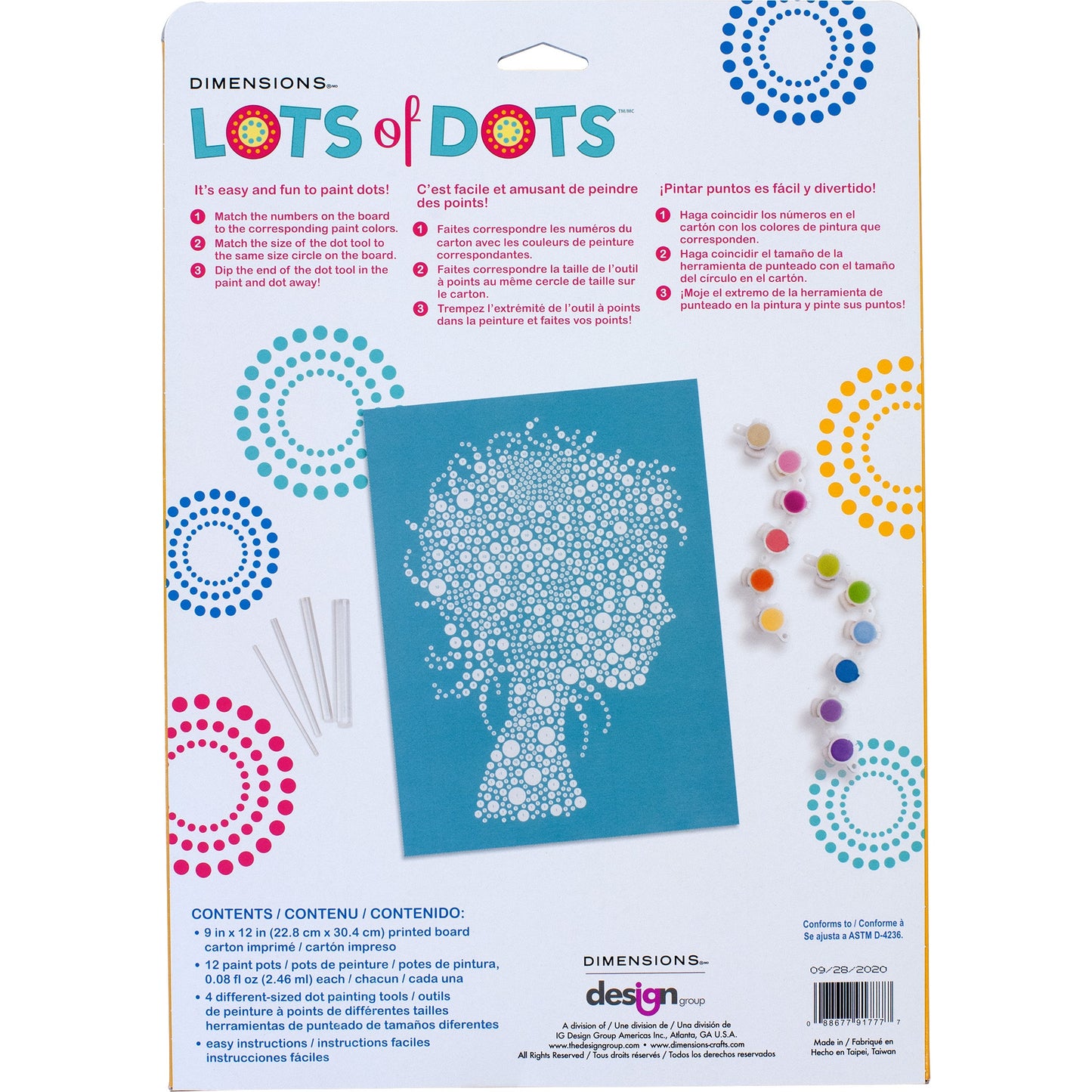 Paint Works Lots Of Dots Paint By Number Kit 9"X12"-Girl Portrait Dots