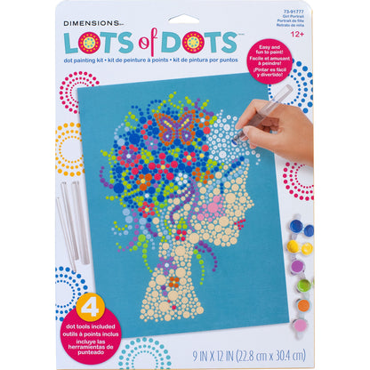 Paint Works Lots Of Dots Paint By Number Kit 9"X12"-Girl Portrait Dots
