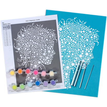 Paint Works Lots Of Dots Paint By Number Kit 9"X12"-Girl Portrait Dots