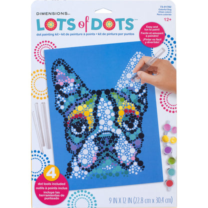 Paint Works Lots Of Dots Paint By Number Kit 9"X12"-Colorful Dog Dots