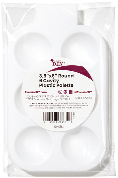 CousinDIY DIY Plastic Palette 3.5"X6"-6 Cavity