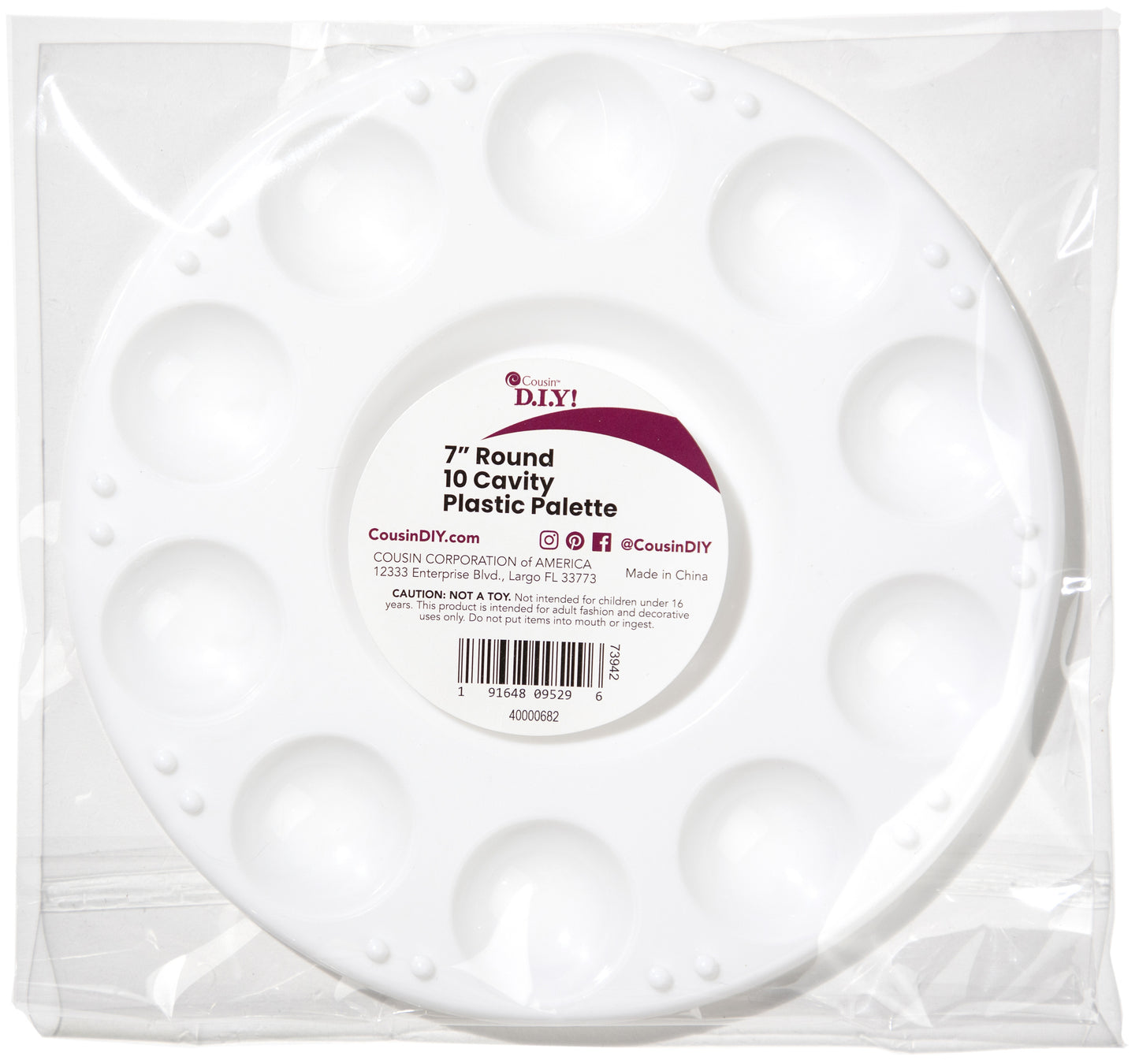 CousinDIY DIY Plastic Palette 7" Round-10 Cavity